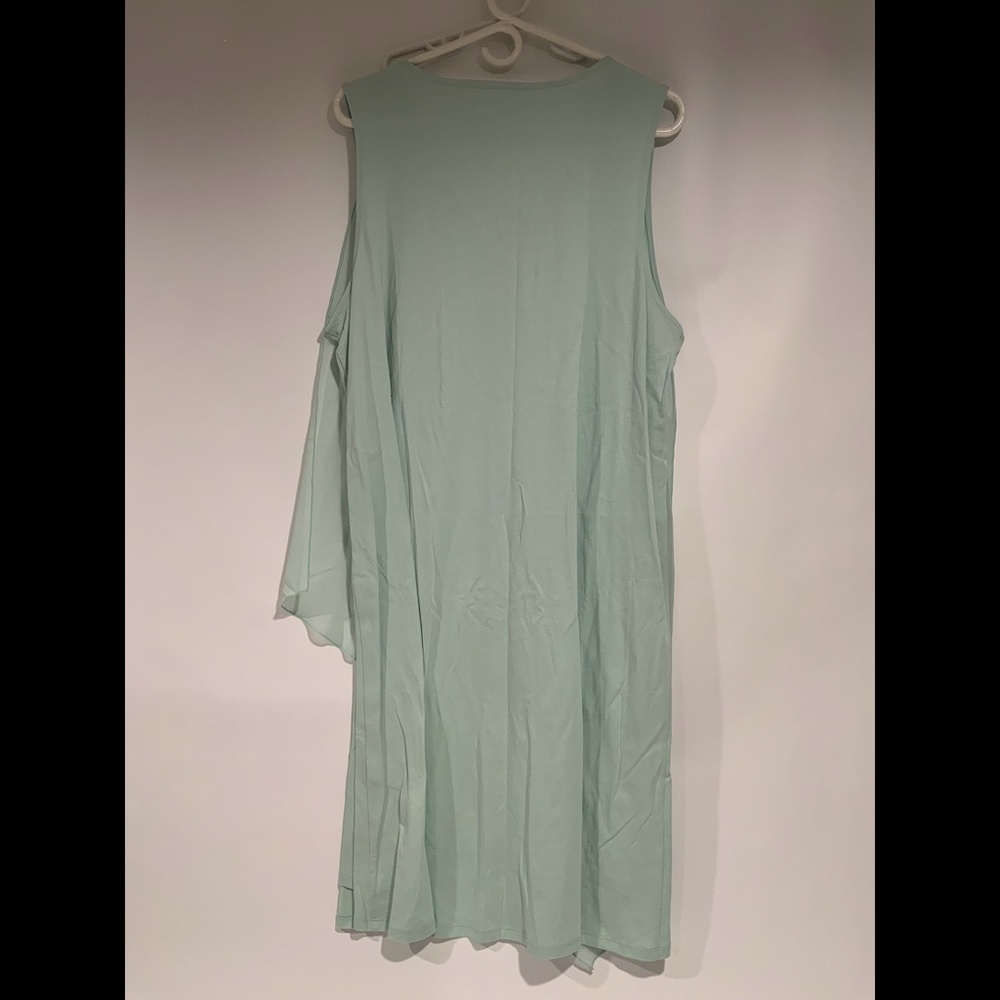 NWT Soft Surroundings Sz 1X Amalfi Dress Chiffon Overylay Sea Mist - Picture 3 of 6